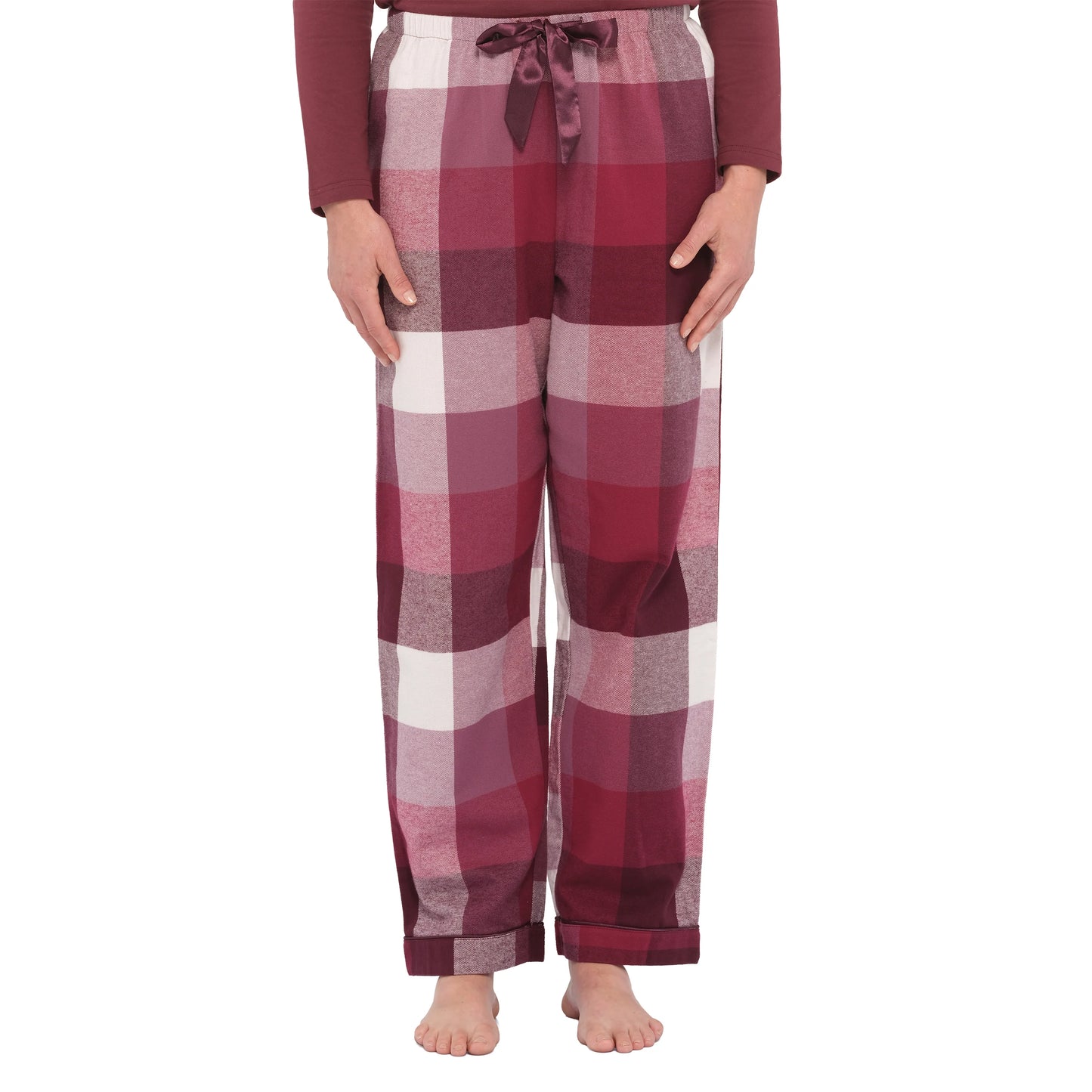 Deep Twilight Flannelette Pyjama Pant in Burgandy
