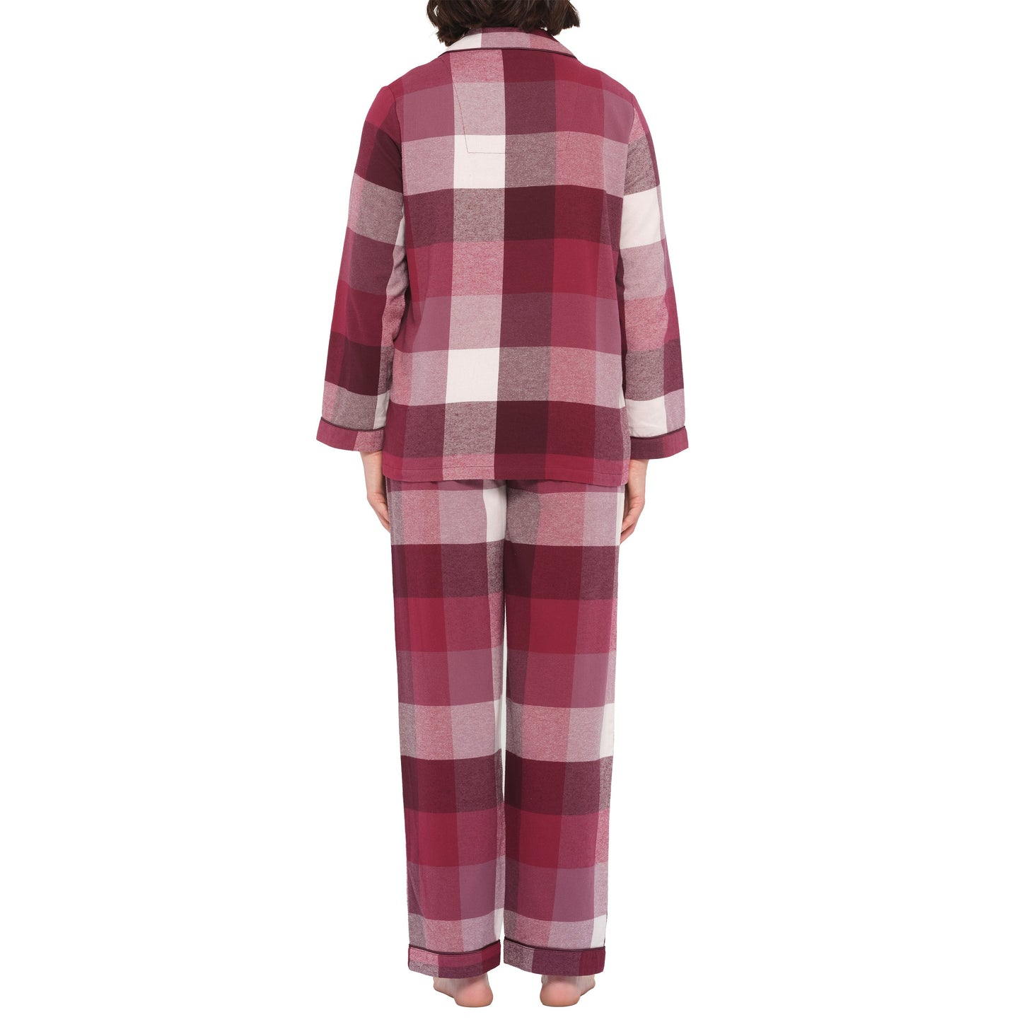 Deep Twilight Flannelette Pyjama Set in Burgandy