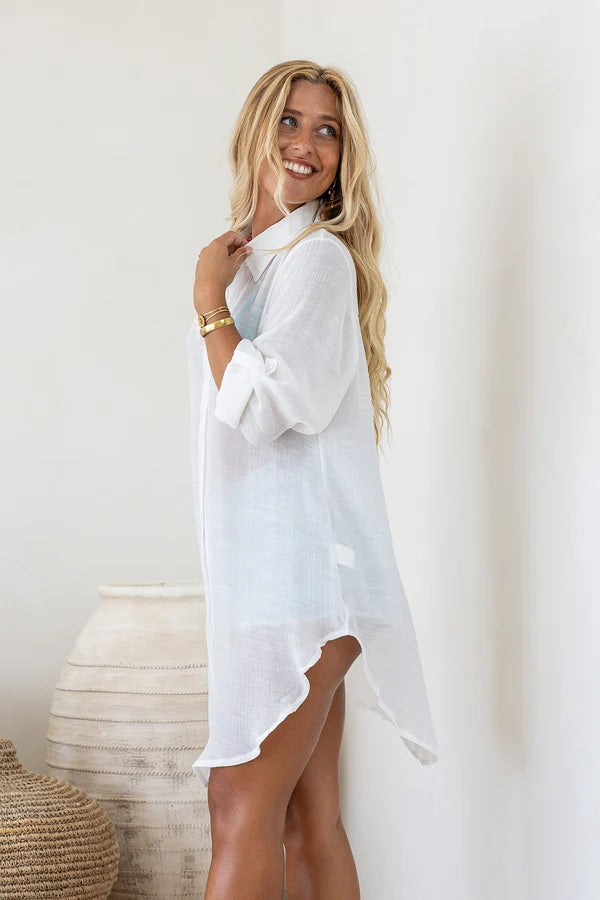Button Down Beach Cover Up