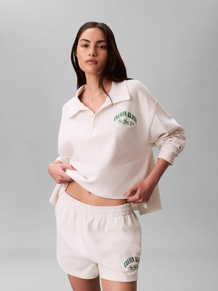 Cotton Heritage Logo Pyjama Top in Tofu