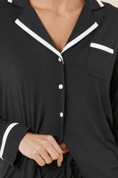 Grace Bamboo PJ Set in Black