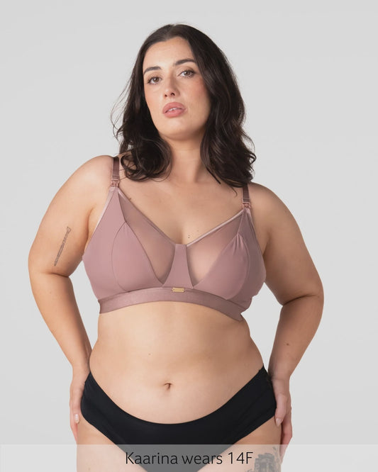 Flawless Full Cup Plunge Nursing Bra in Rose Dust