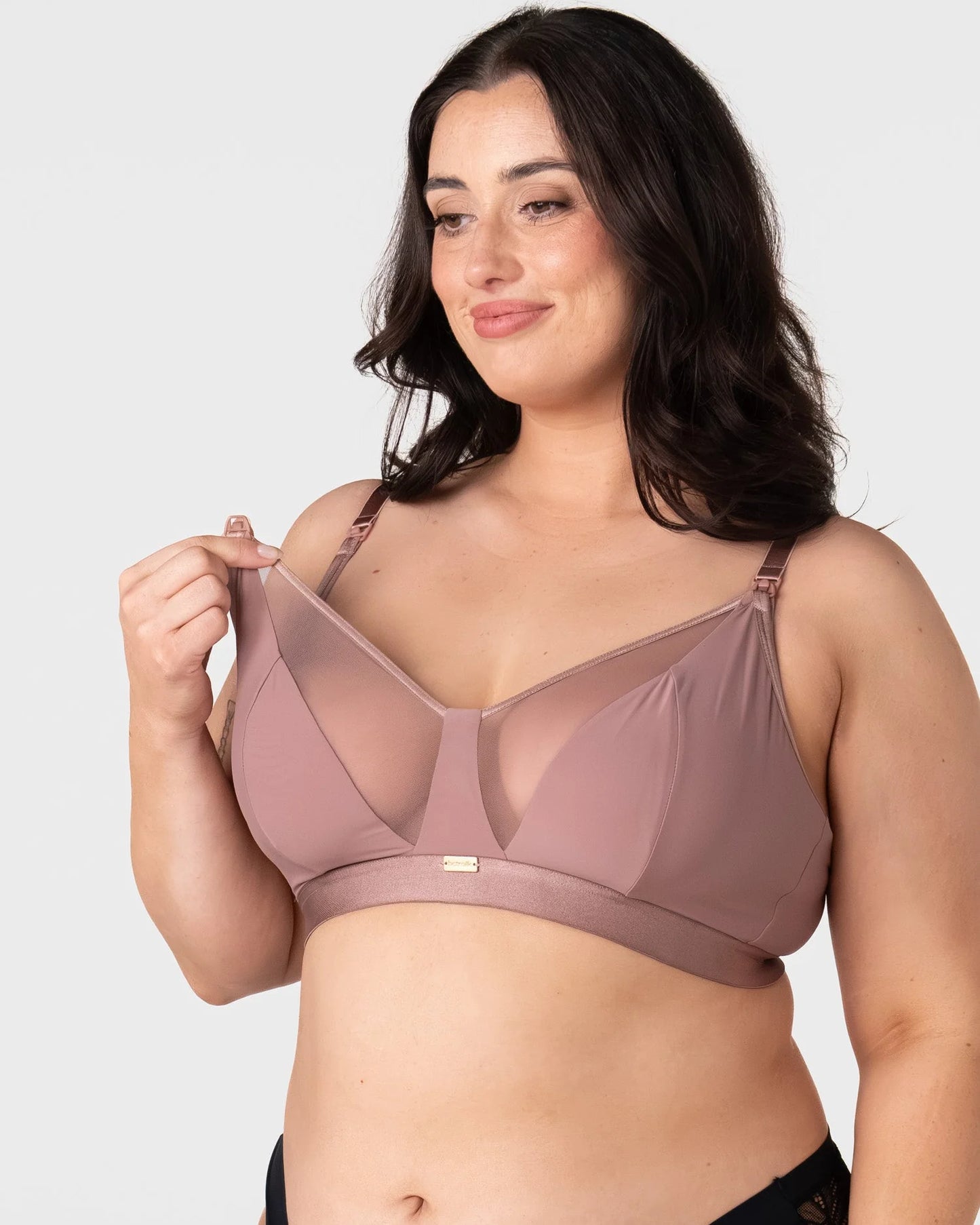 Flawless Full Cup Plunge Nursing Bra in Rose Dust