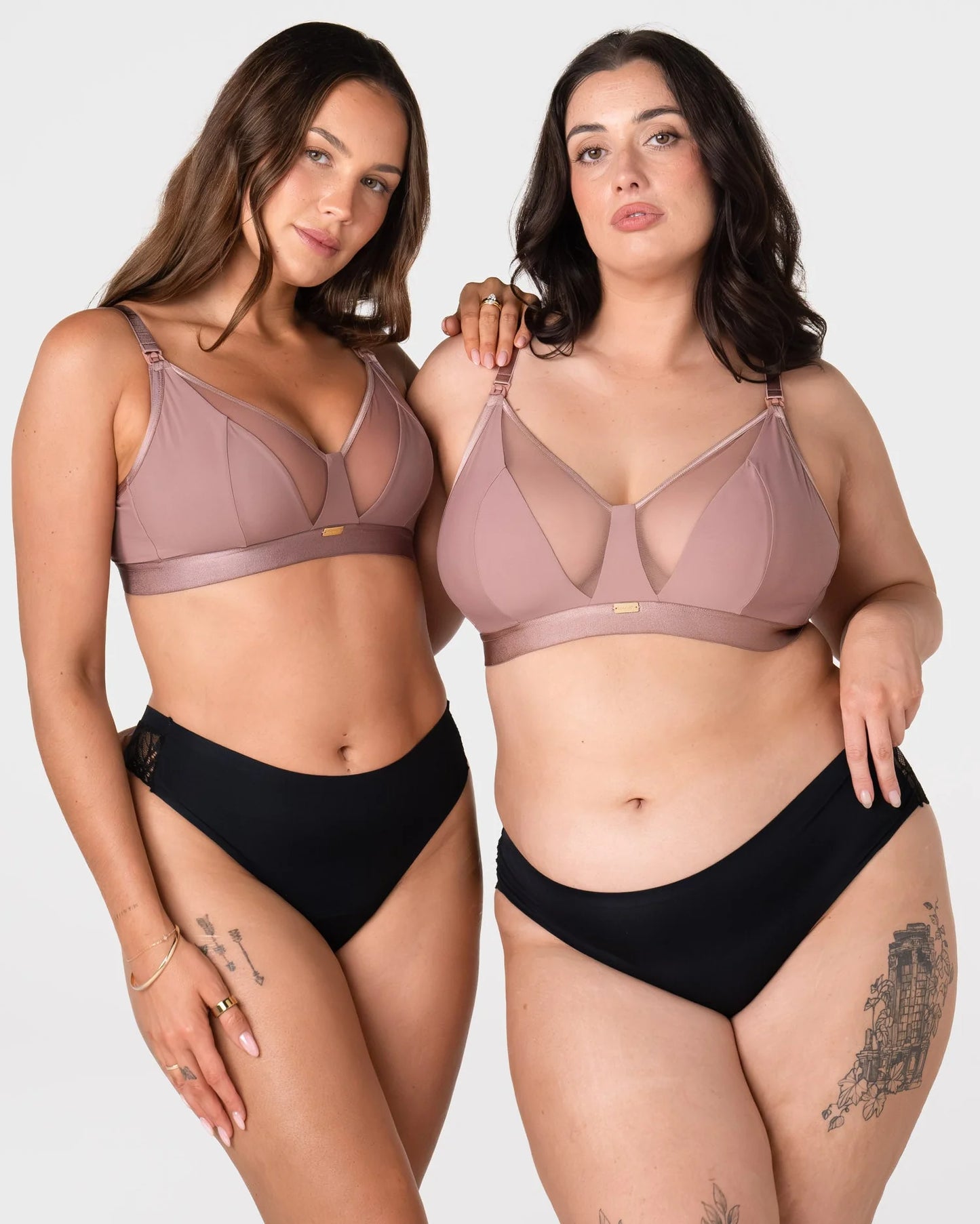 Flawless Full Cup Plunge Nursing Bra in Rose Dust