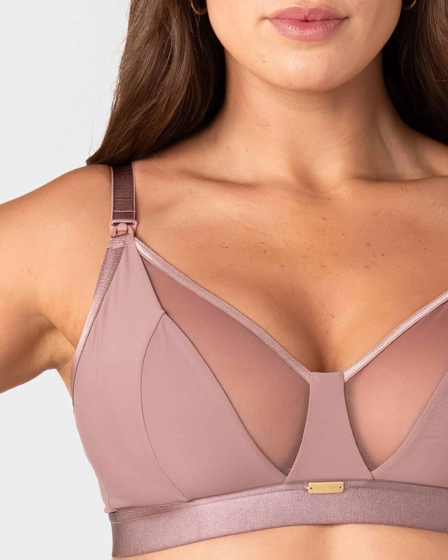 Flawless Full Cup Plunge Nursing Bra in Rose Dust