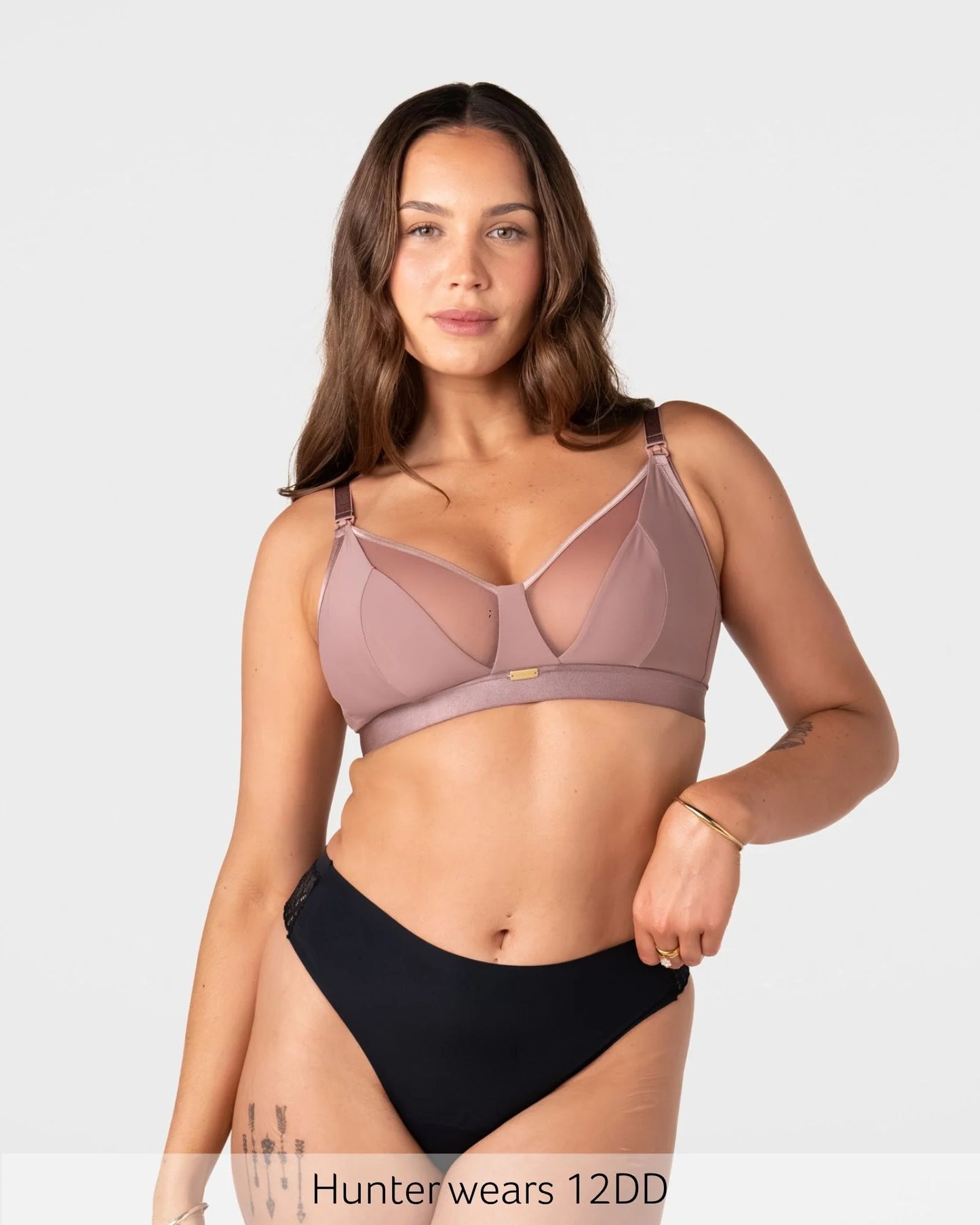 Flawless Full Cup Plunge Nursing Bra in Rose Dust