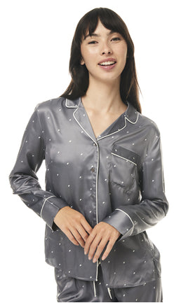 Ivory Steel Satin Geo Pj