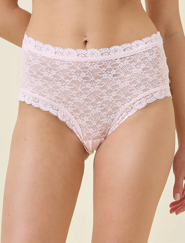 Lulu Lace High Rise Knicker in Blush