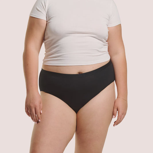 Cotton Period Midi Brief - Black