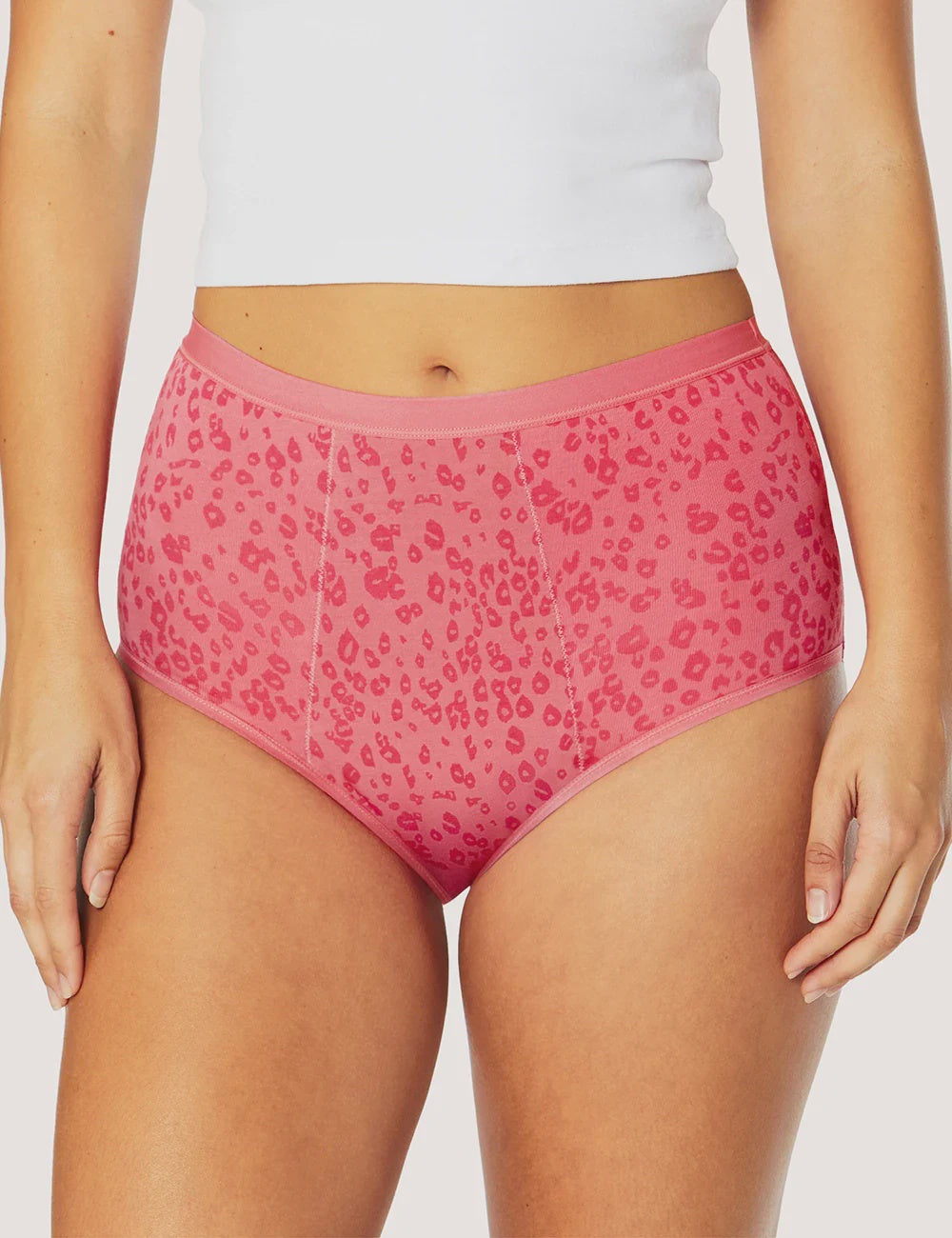 Cotton Period Full Brief - Strawberry Leopard