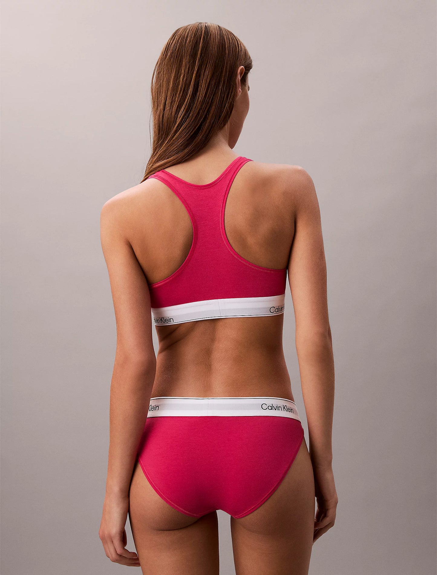 Icon Cotton Modal Unlined Bralette in Vibrant Pink