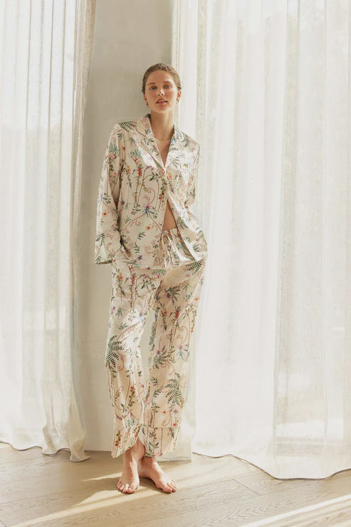Maeve Botanical Print Satin PJ set