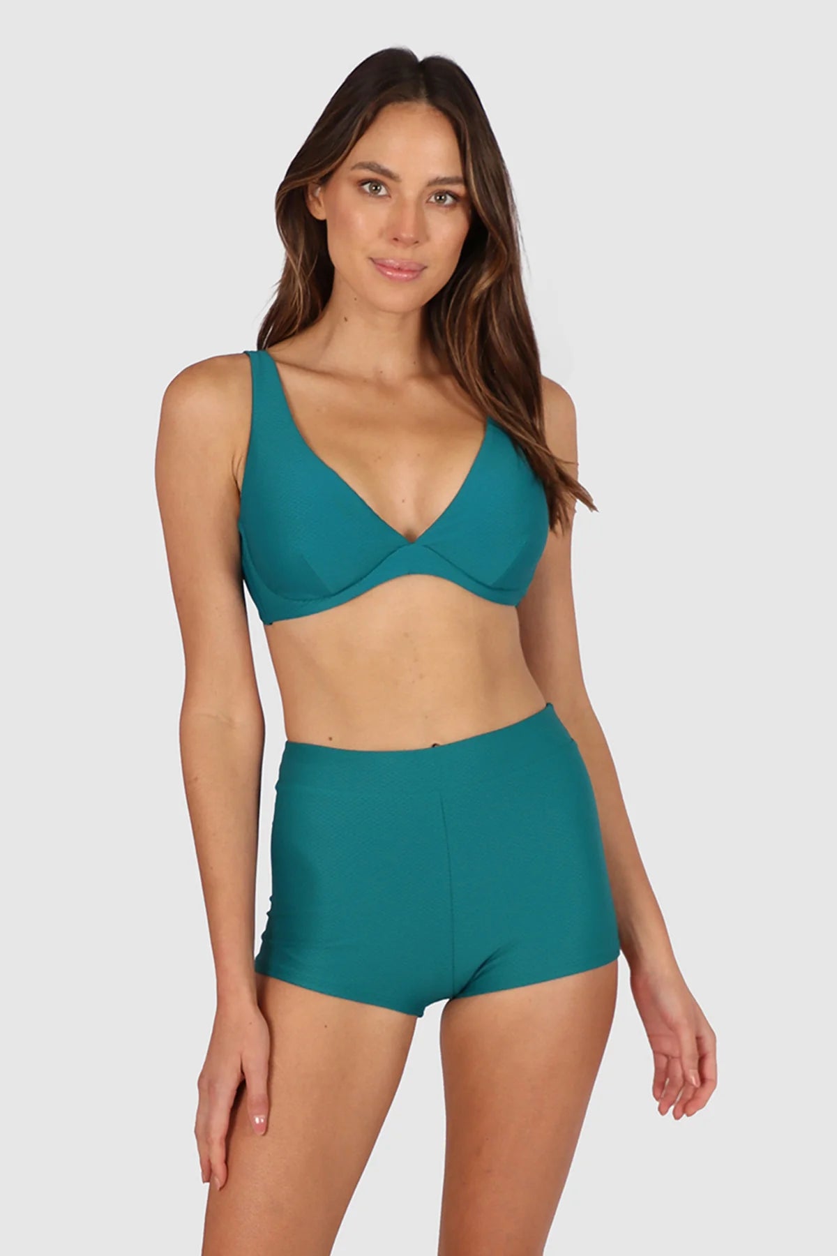 Rococco High Waist Boyleg Bikini Bottom in Jungle