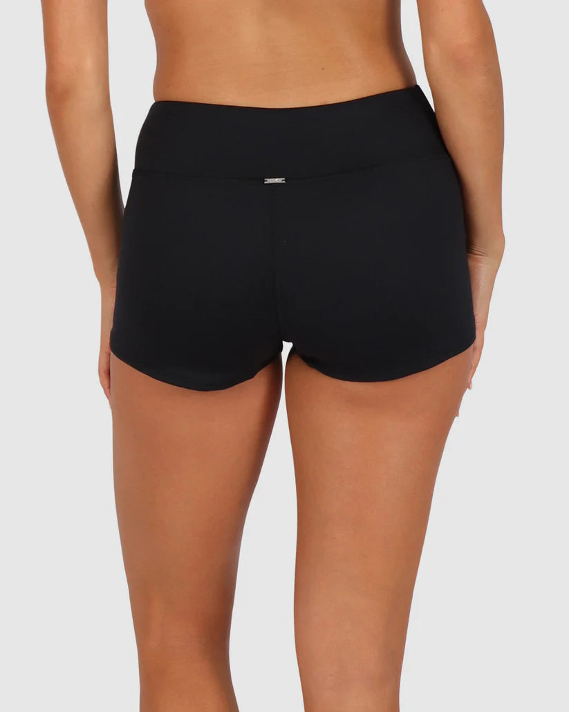 Chloro Extra Firm Beach Short Bikini Bottom in Black