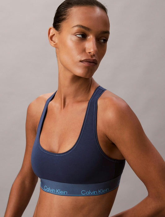 Icon Cotton Modal Unlined Bralette in Dark Denim