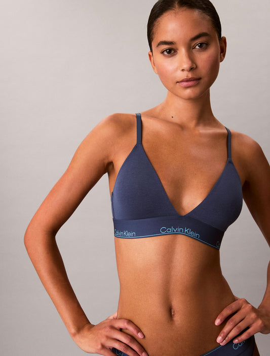 Icon Cotton Modal Lightly Lined Triangle Bralette in Dark Denim
