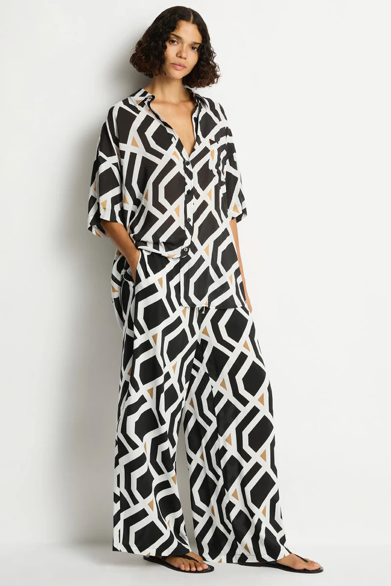 Costa Aloha Shirt in Black Print