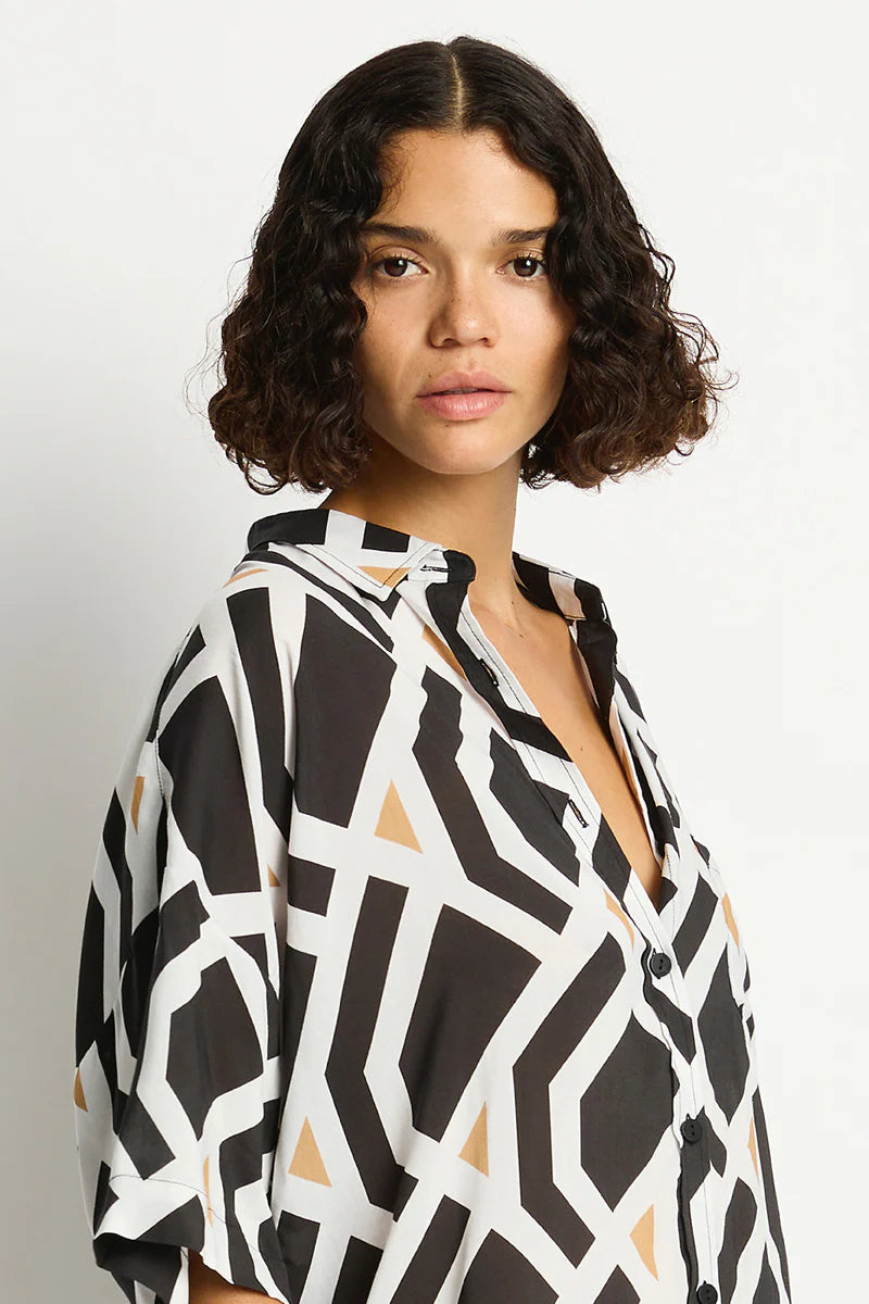 Costa Aloha Shirt in Black Print