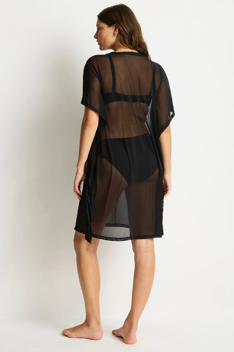Eco Essentials Mesh Kaftan in Black