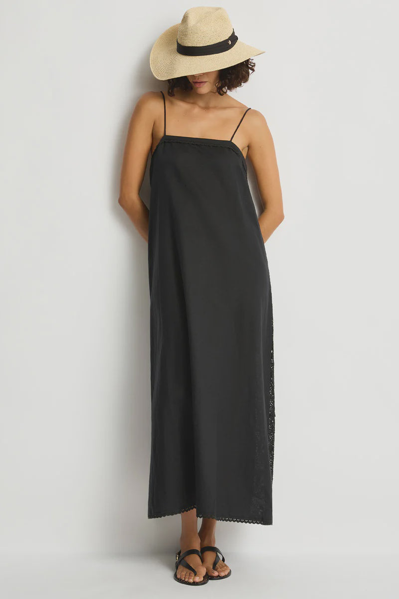 Shore Linen Panelled Bandeau Lace Maxi Dress