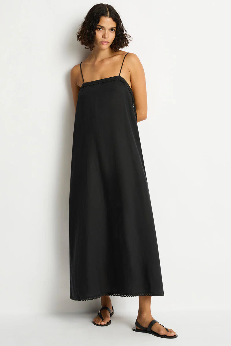 Shore Linen Panelled Bandeau Lace Maxi Dress