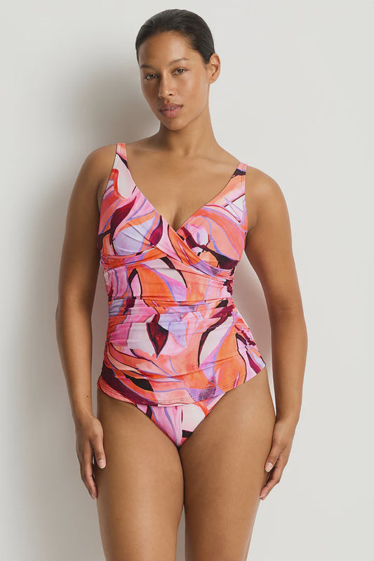 Neon Wave Cross Front Multifit Singlet Top