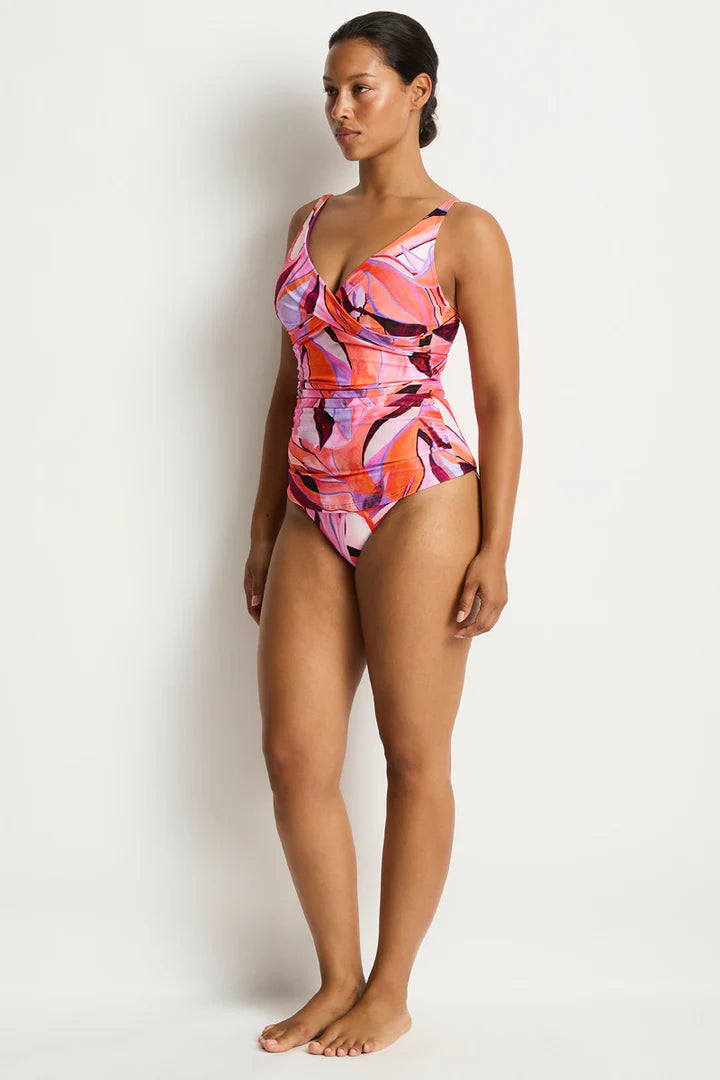 Neon Wave Cross Front Multifit Singlet Top