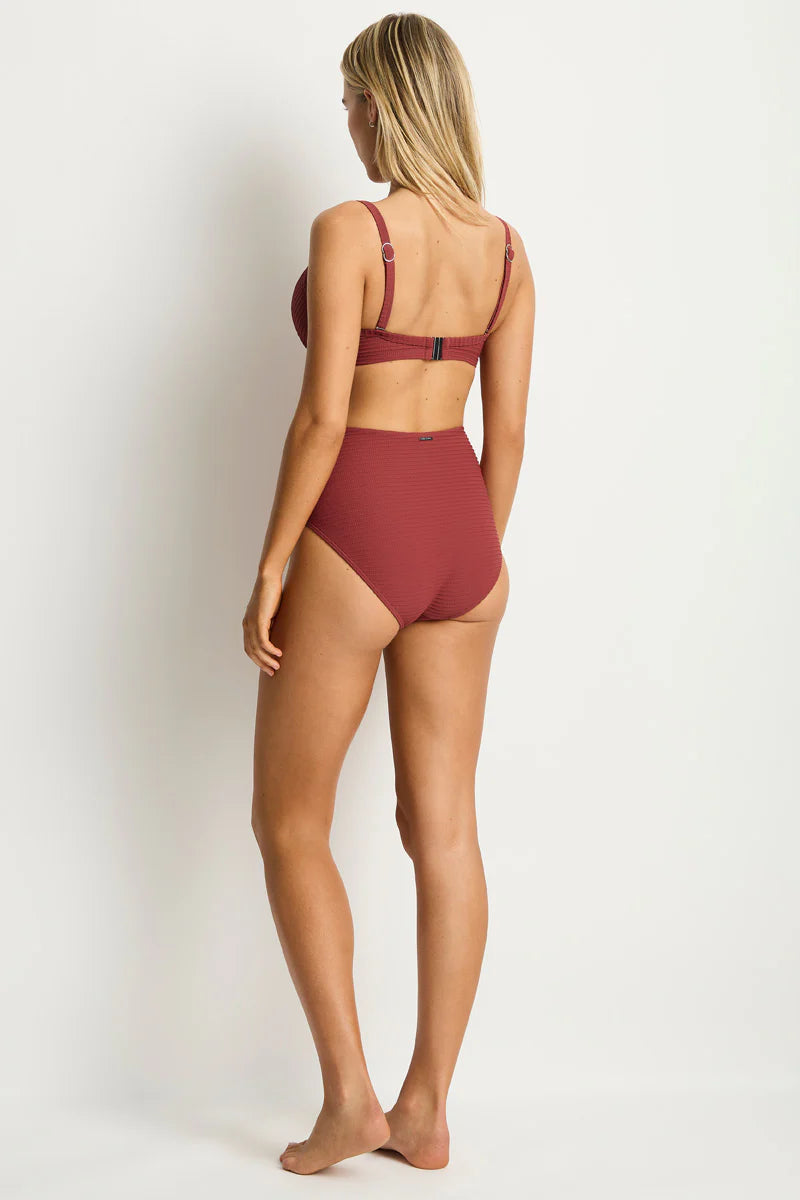 Spinnaker Panelled High Waist Pant in Terracotta