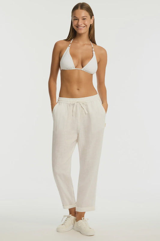 Tidal Linen Beachcomber Pant in White