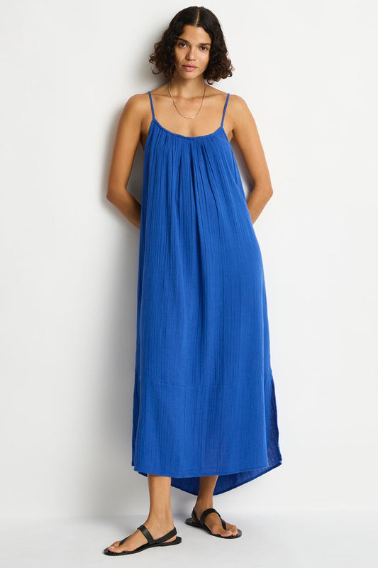 Sunset Tie Back Sundress in Sunset Amalfi Blue