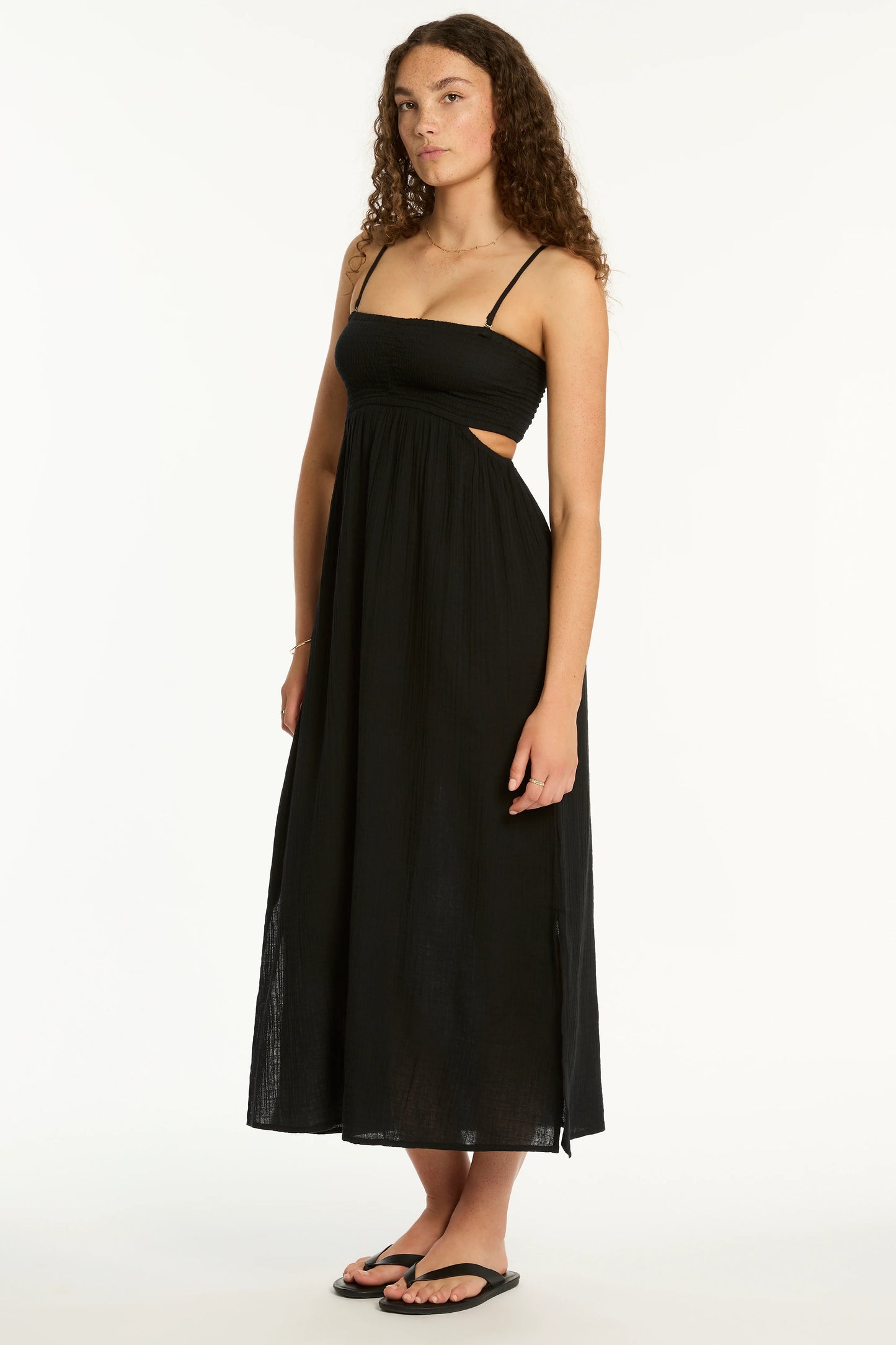 Sunset Cutaway Bandeau Dress in Black