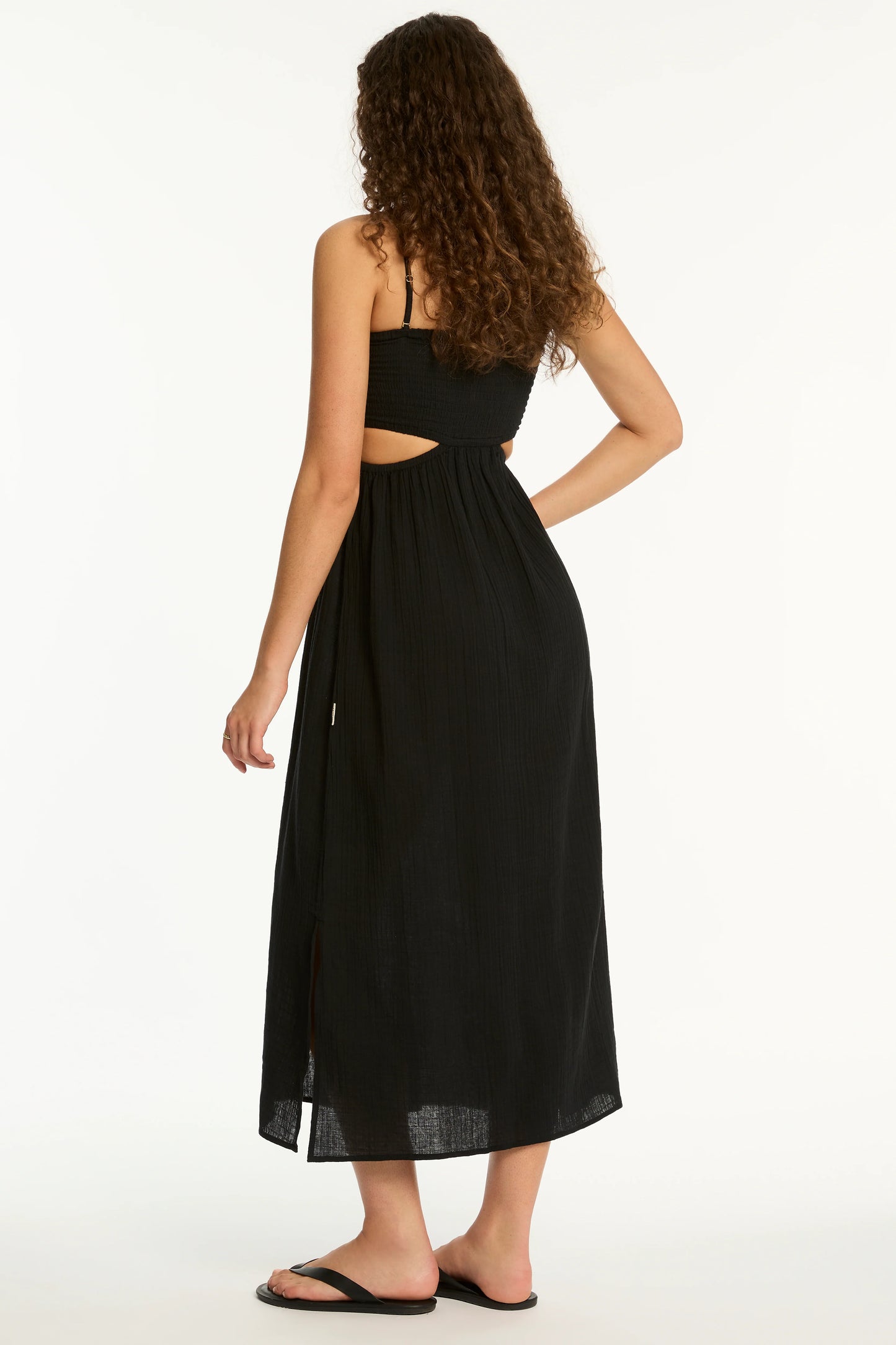 Sunset Cutaway Bandeau Dress in Black