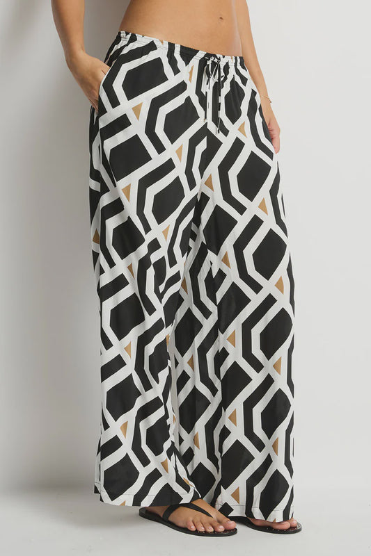 Costa Surf Pant in Black Print