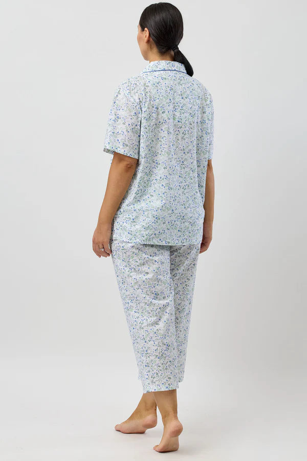 Pansies 7/8 PJ Set in Blue