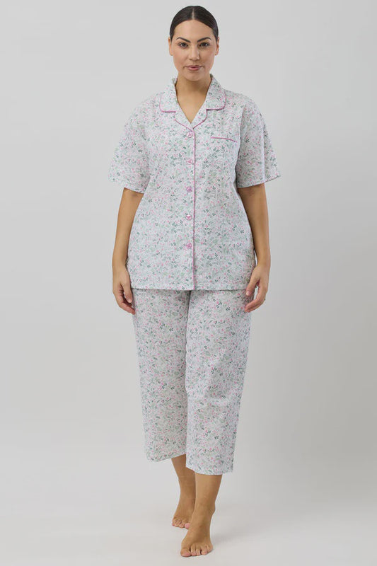 Pansies 7/8 PJ Set in Pink