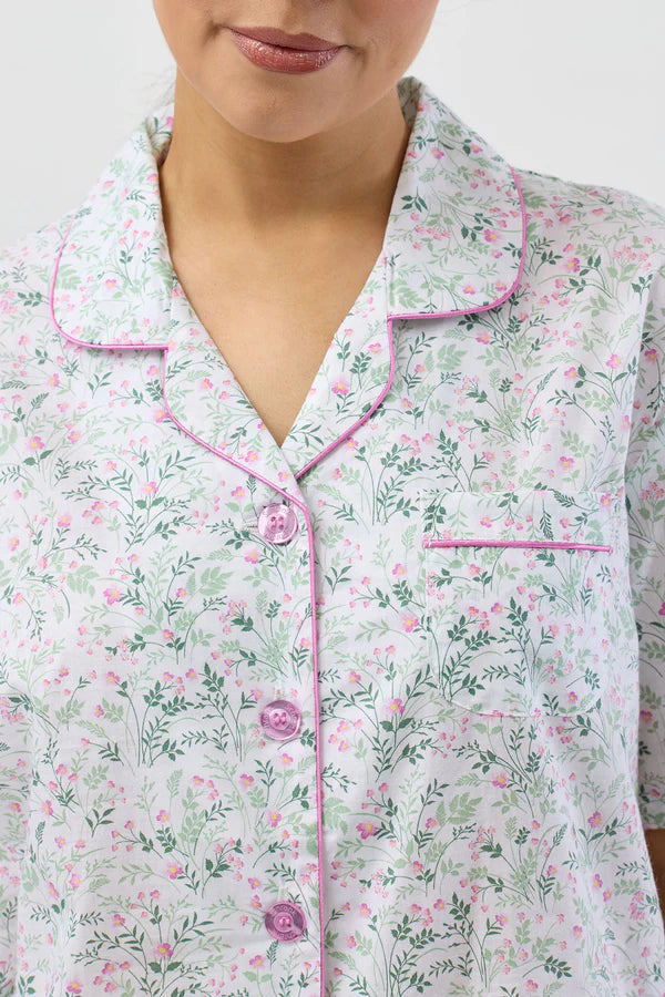 Pansies 7/8 PJ Set in Pink