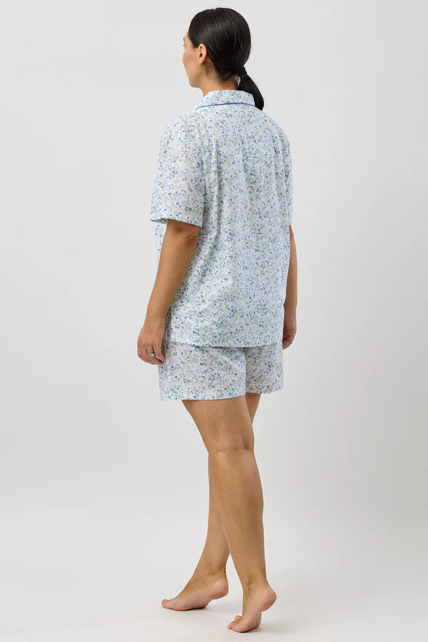 Pansies Short PJ Set in Blue