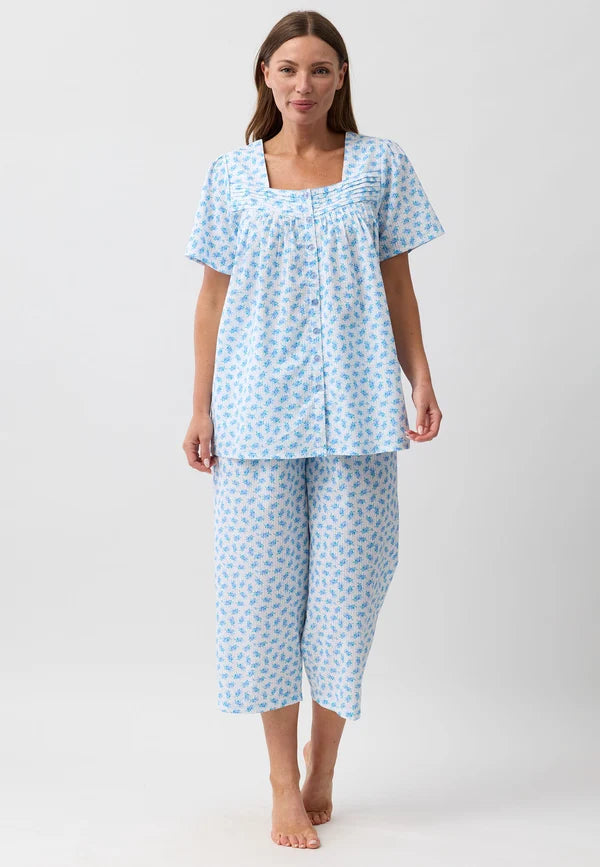 Rosebud 3/4 PJ Set in Pink or Blue