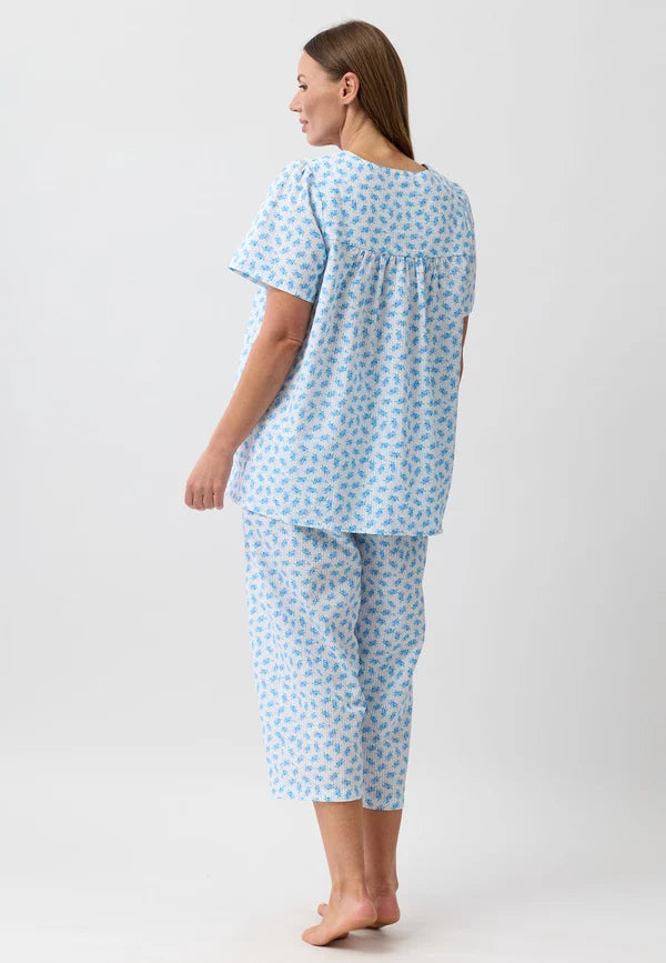 Rosebud 3/4 PJ Set in Pink or Blue