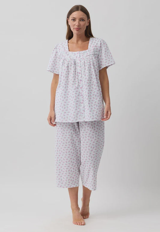 Rosebud 3/4 PJ Set in Pink or Blue