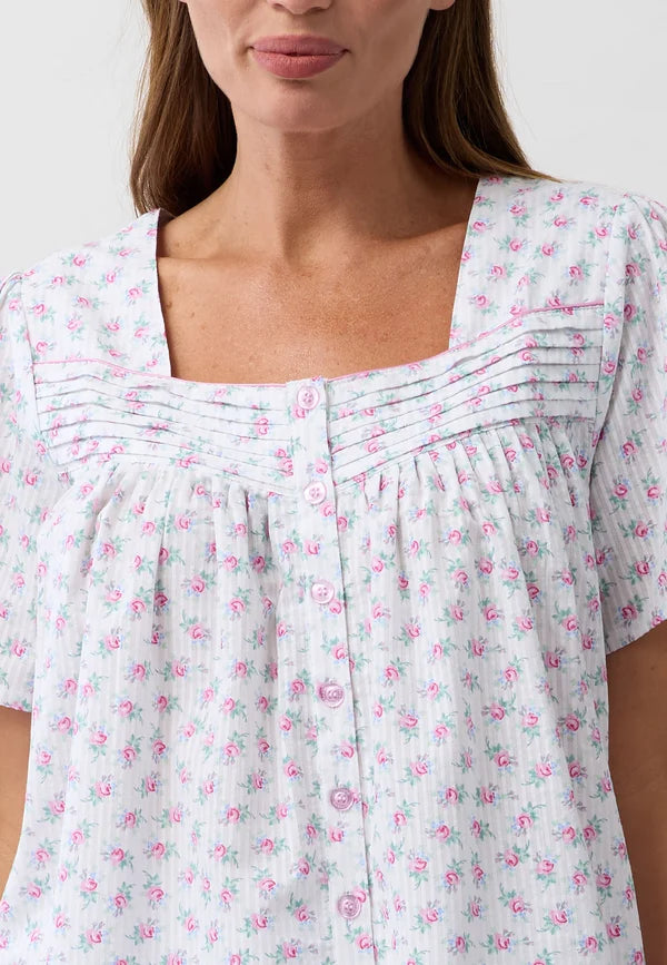 Rosebud 3/4 PJ Set in Pink or Blue