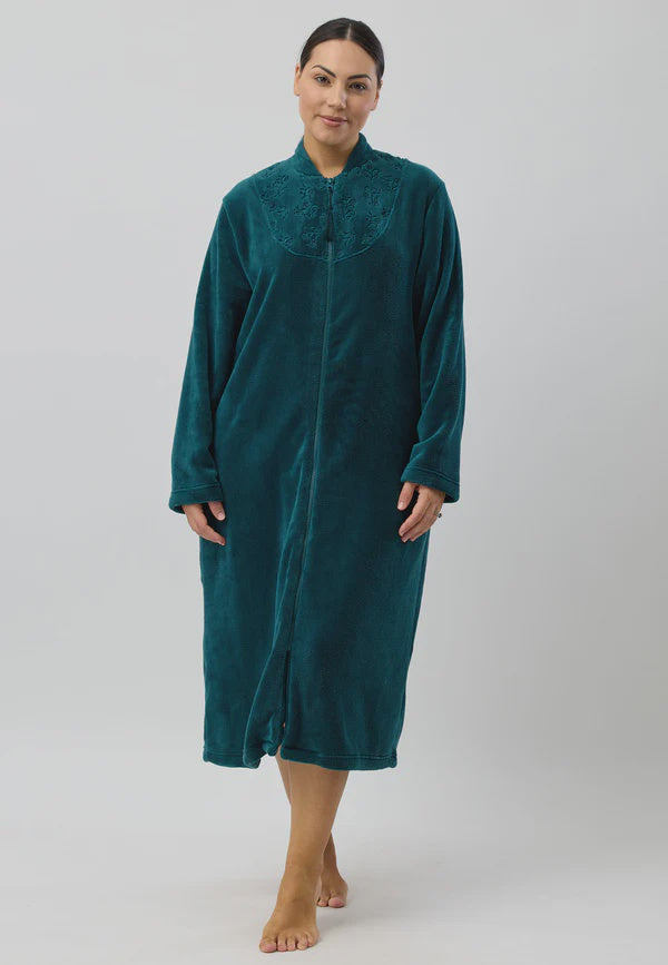 SHRANK ZIP EMBROIDERED GOWN - SK918
