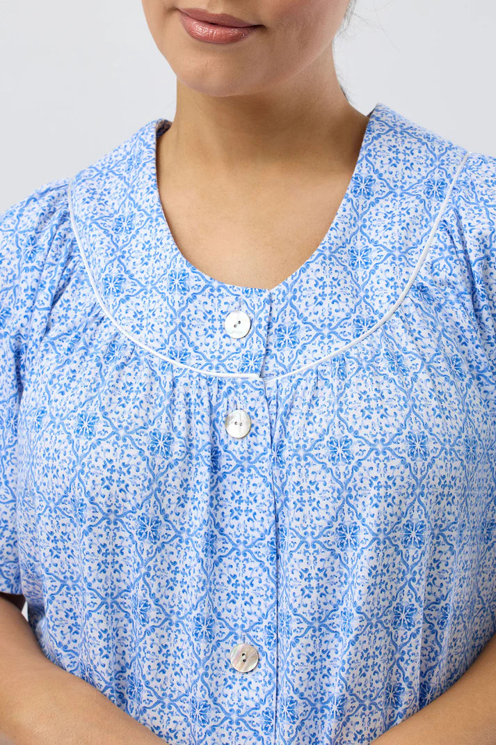 Baroque Brunch Coat in Indigo