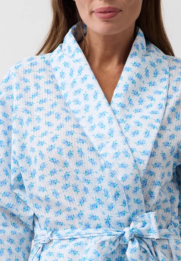 Rosebud Wrap Robe in Pink or Blue