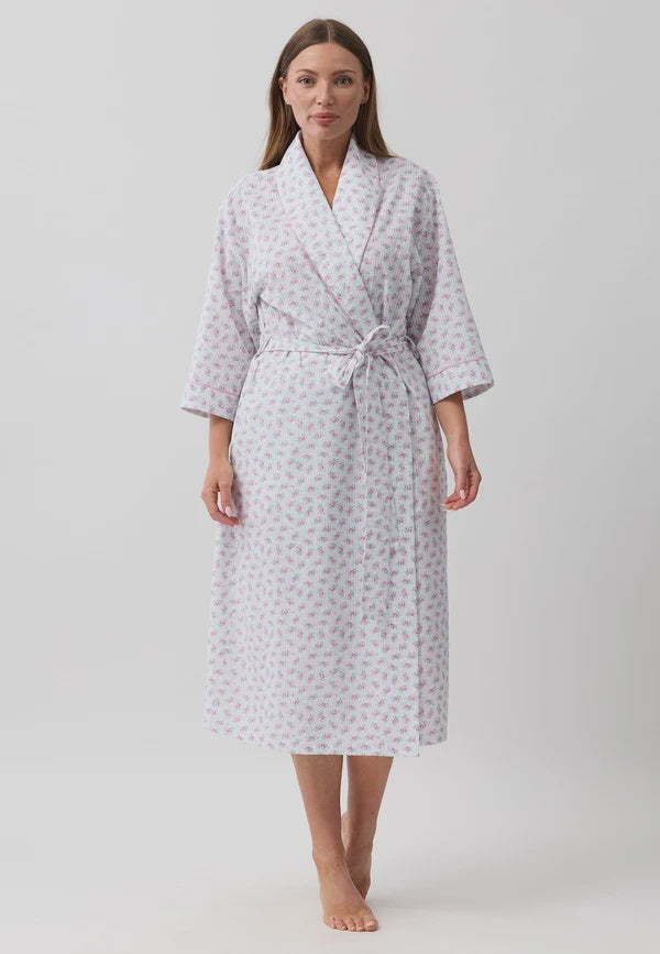 Rosebud Wrap Robe in Pink or Blue
