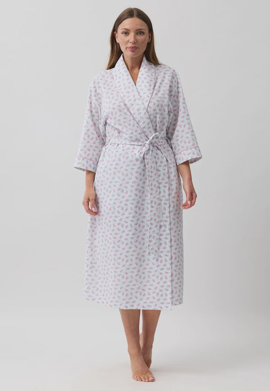 Rosebud Wrap Robe in Pink or Blue