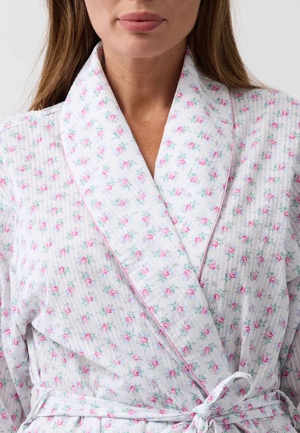 Rosebud Wrap Robe in Pink or Blue