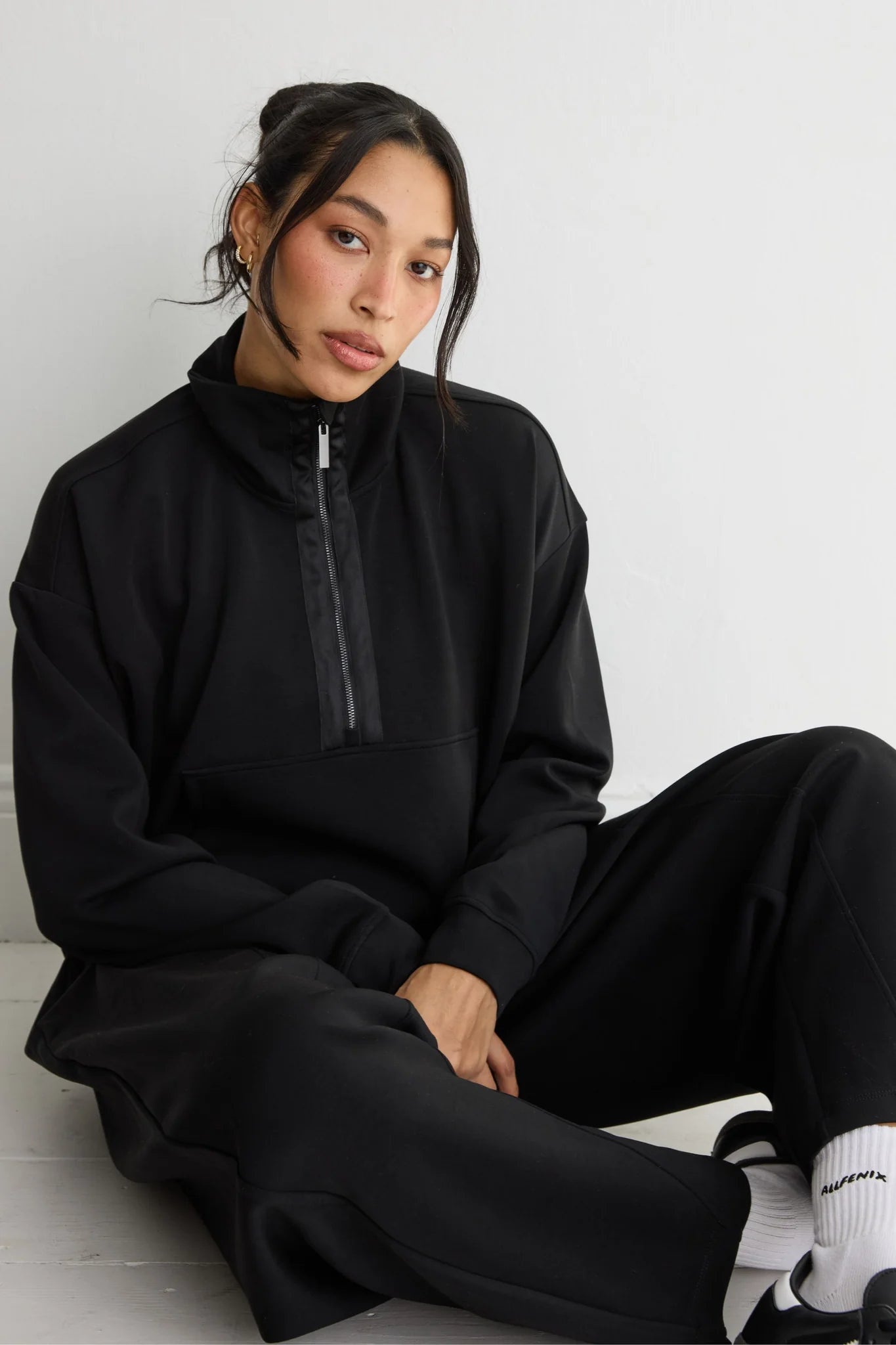 Soft Luxury 1/2 Zip Sweater - Black