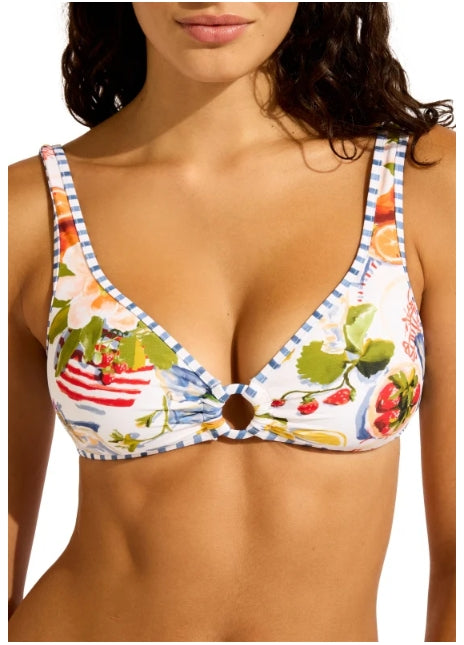 Riviera Coast Ring Front Tank Bikini in White