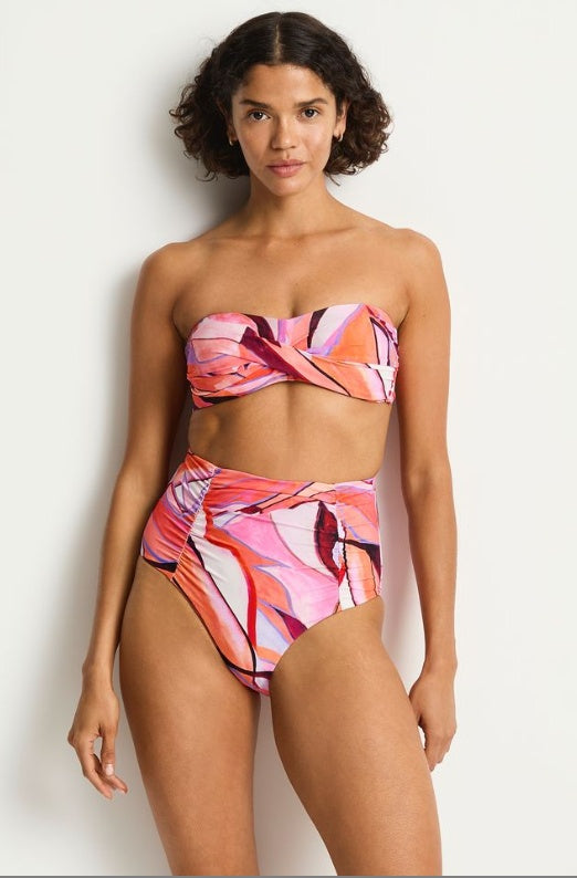 Neon Wave Super High Waist Gathered Pant